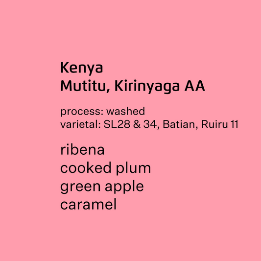 Kenya Mutitu, Kirinyaga AA - Washed