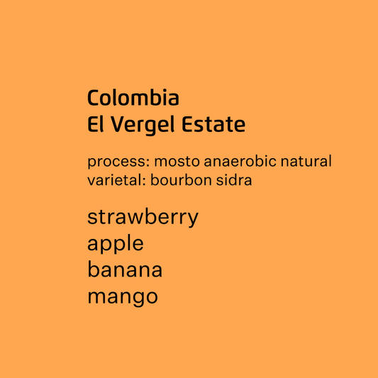 Colombia El Vergel Estate Bourbon Sidra - mosto anaerobic natural